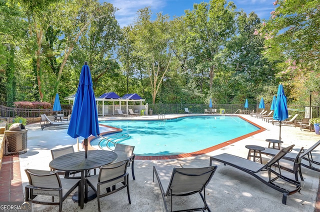 view of pool with a patio