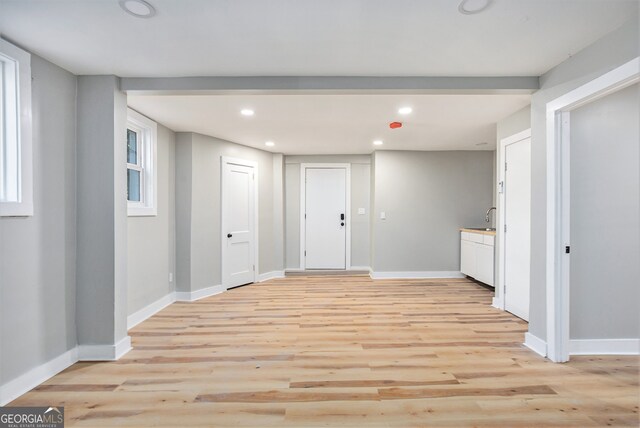 interior space featuring light wood-type flooring