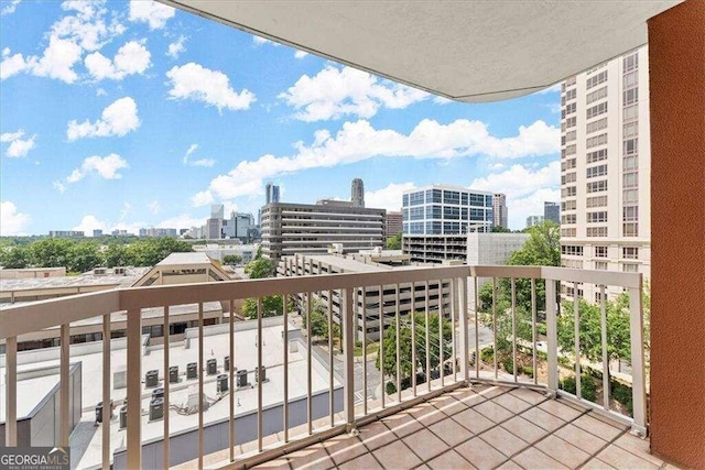 balcony with a city view