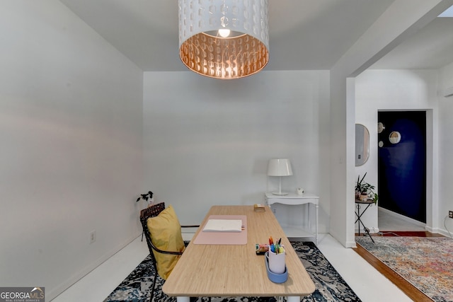 dining area with baseboard heating