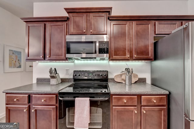 kitchen with appliances with stainless steel finishes