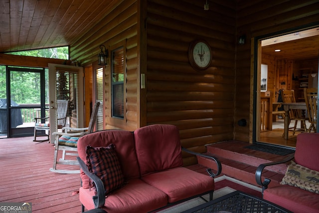 interior space featuring covered porch