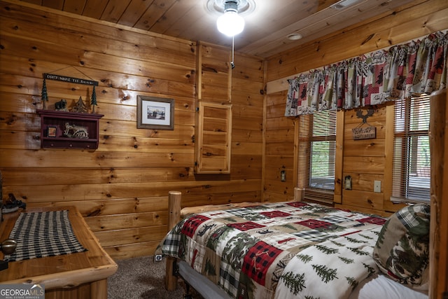 bedroom featuring wooden ceiling