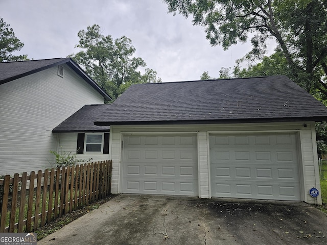 view of garage