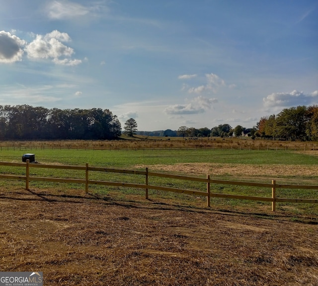 view of yard featuring a rural view