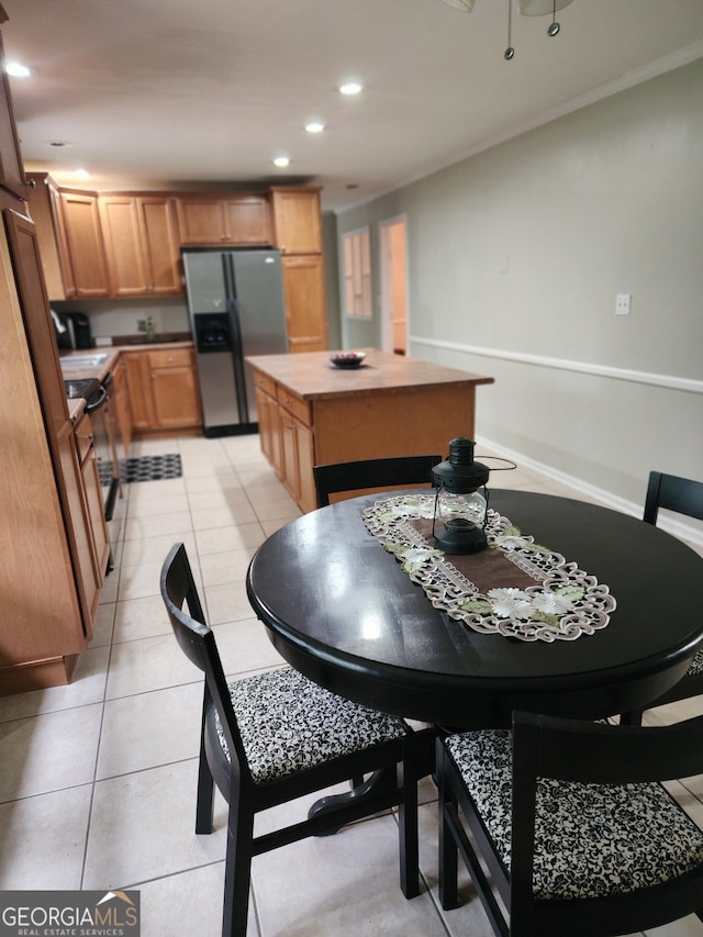 view of tiled dining area