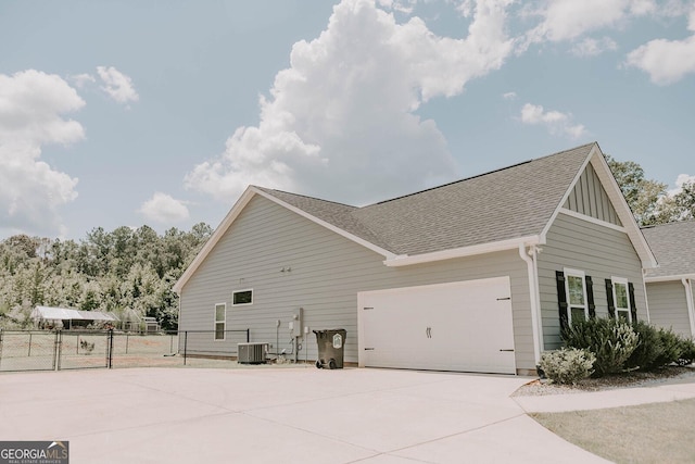 view of home's exterior with cooling unit