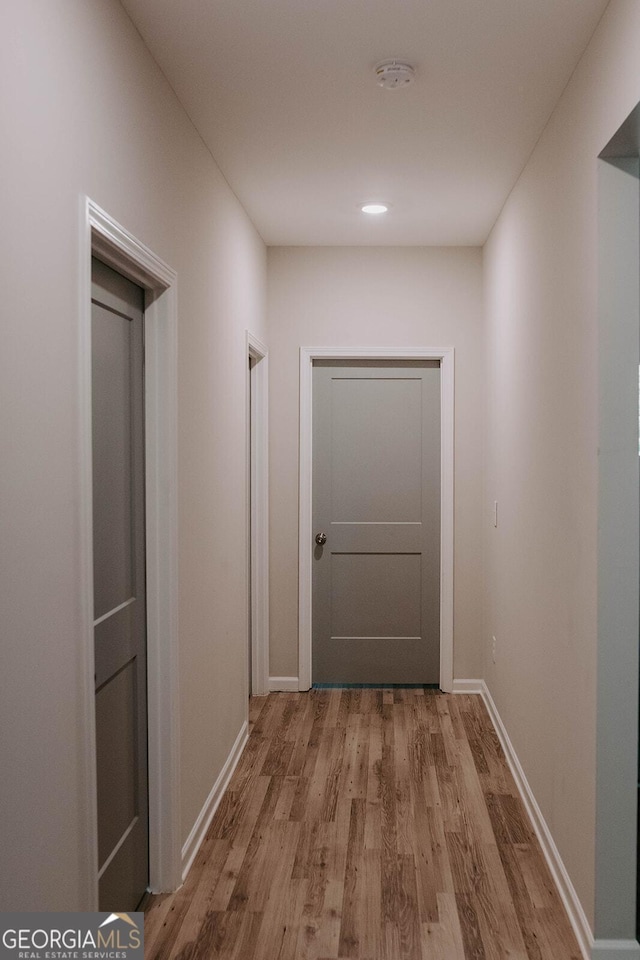 hall featuring light hardwood / wood-style floors