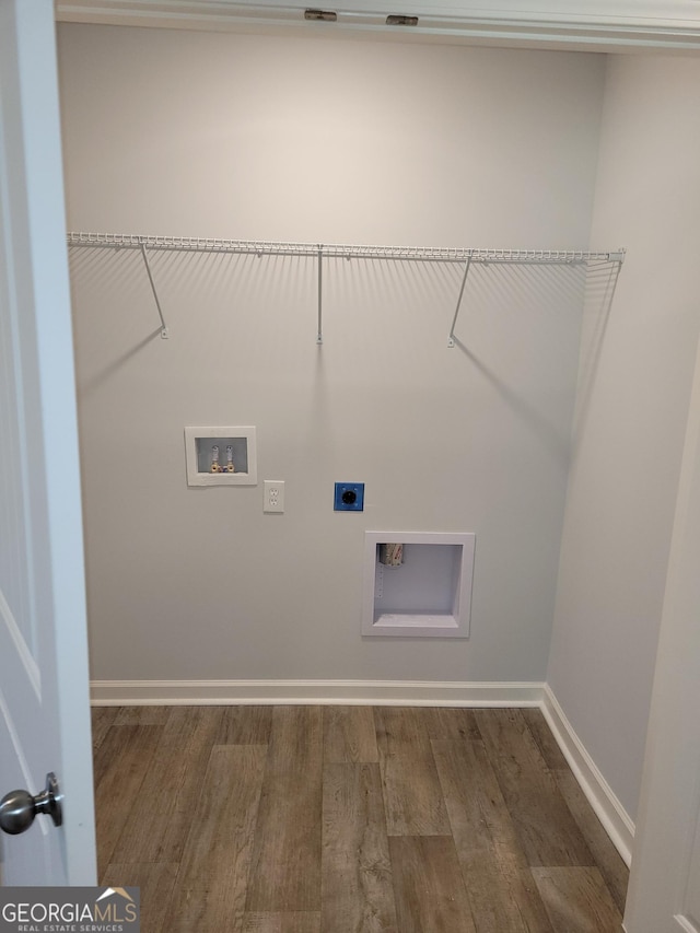 726 Windstream Dr Unit A10, Lagrange, GA 30241 - laundry room with hookup for a washing machine, dark hardwood / wood-style flooring, and electric dryer hookup