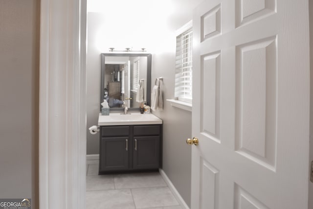 bathroom featuring vanity and tile patterned floors