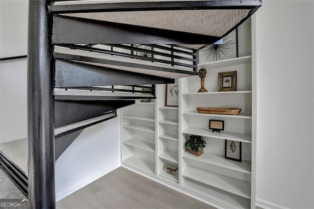 spacious closet with hardwood / wood-style floors