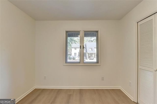 unfurnished bedroom featuring light hardwood / wood-style floors