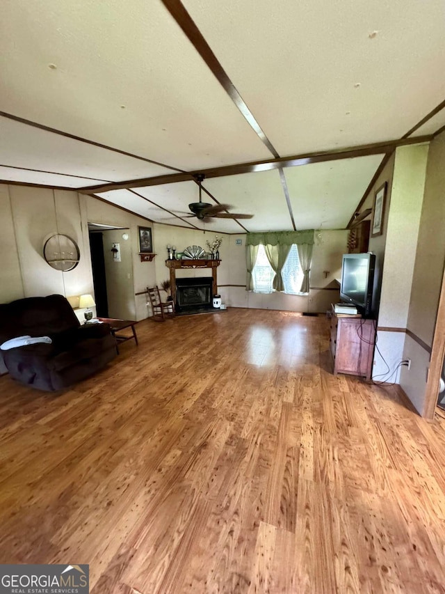 unfurnished living room featuring light hardwood / wood-style flooring