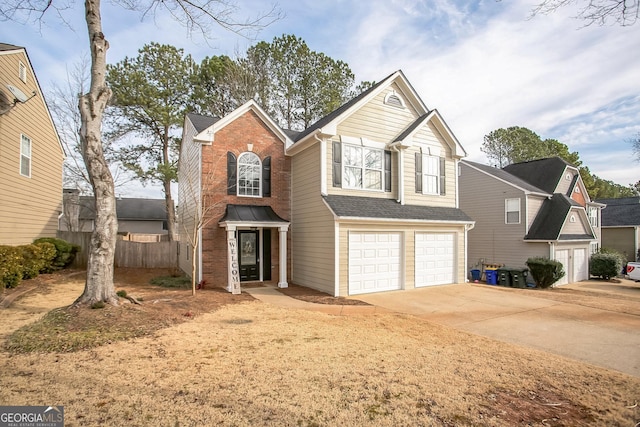 view of property with a garage