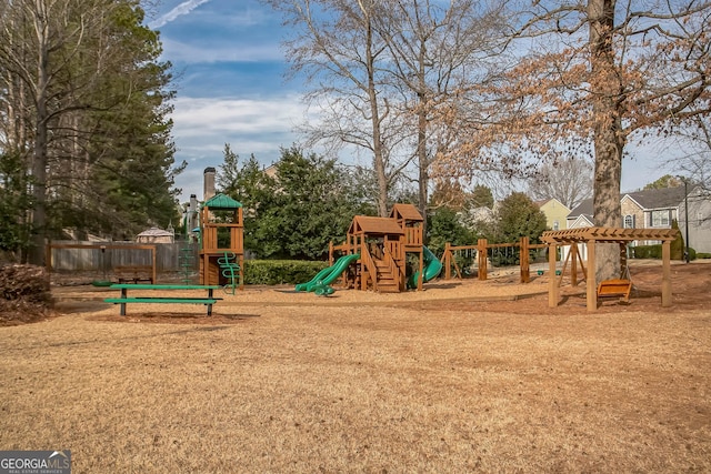 view of play area