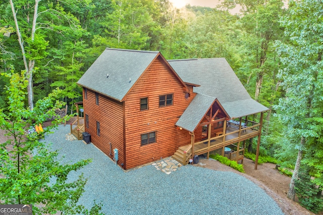 exterior space with a wooden deck