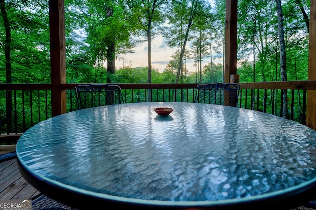 view of deck at dusk