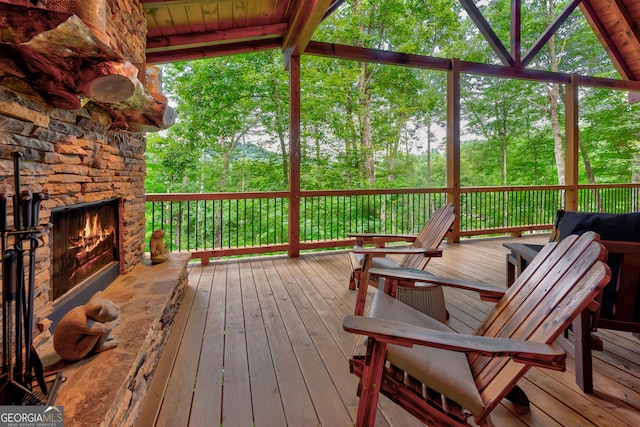 view of wooden deck