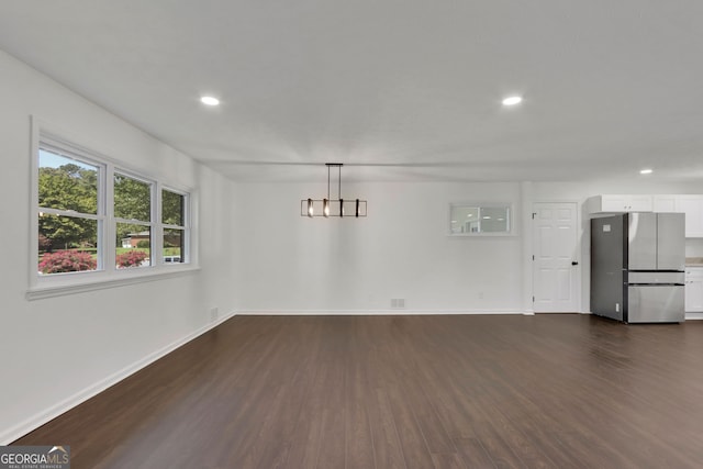 interior space featuring dark wood-type flooring