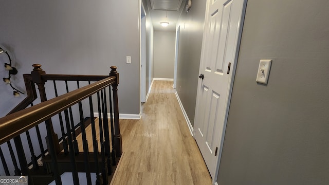 hallway featuring light wood-type flooring