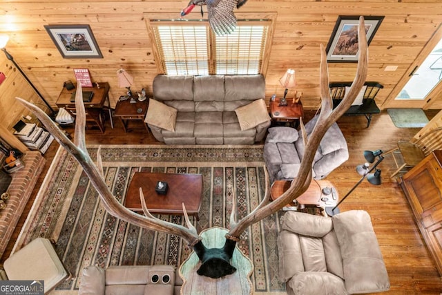 225 Big Oconee River Rd, Sparta, GA 31087 - living room with wooden walls and wood finished floors