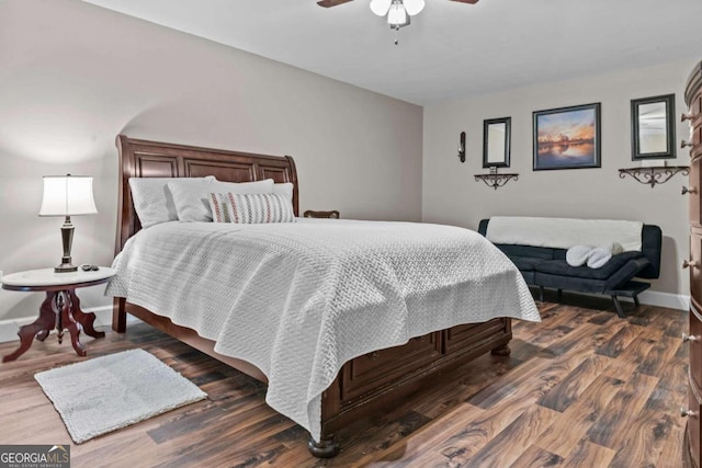 225 Big Oconee River Rd, Sparta, GA 31087 - bedroom with a ceiling fan, baseboards, and wood finished floors