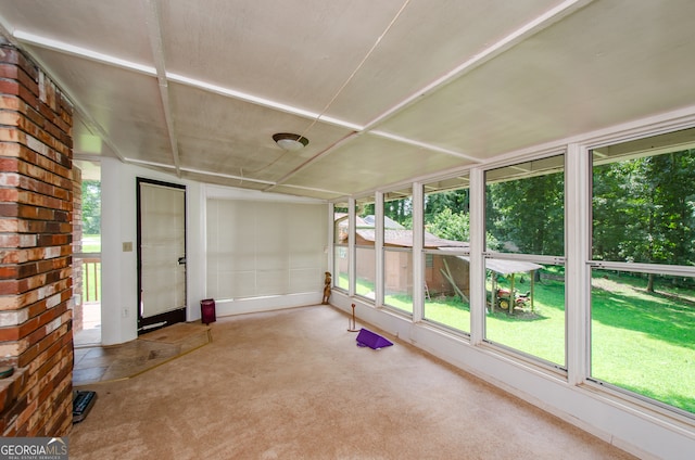 view of unfurnished sunroom