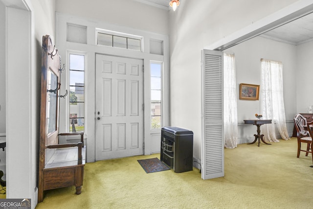 211 Main St, Franklin, GA 30217 - foyer with carpet and ornamental molding