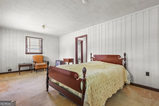 bedroom with carpet floors