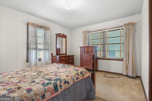 bedroom featuring carpet