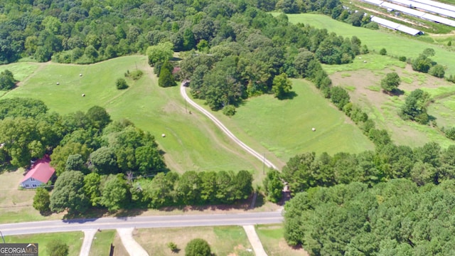 aerial view with a rural view