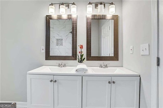 bathroom featuring dual vanity