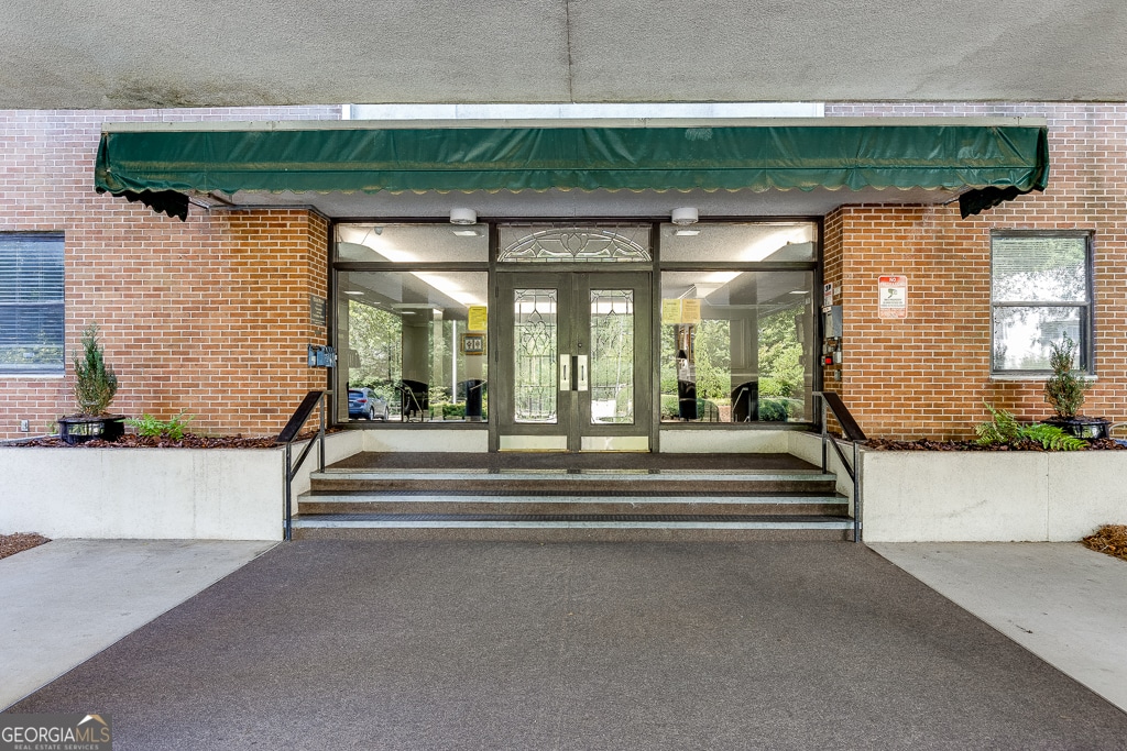 property entrance with french doors