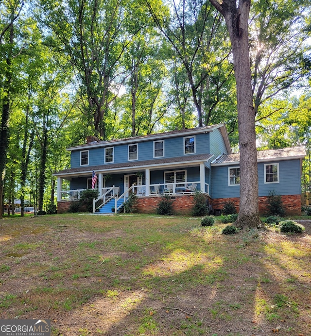 view of front of house with covered porch