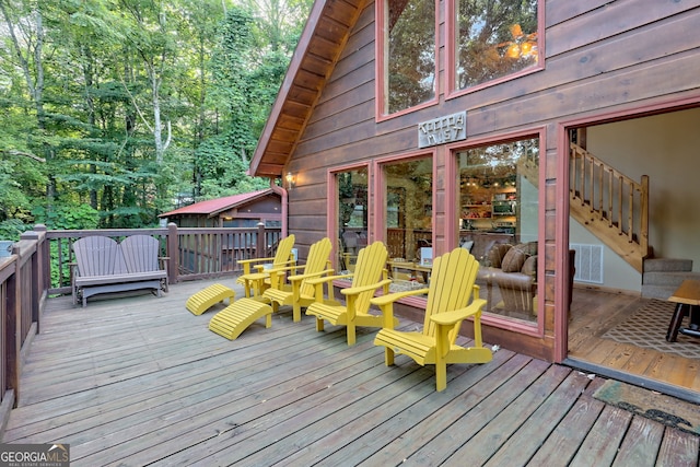 view of wooden deck