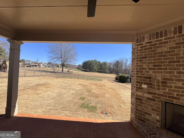 view of yard featuring fence