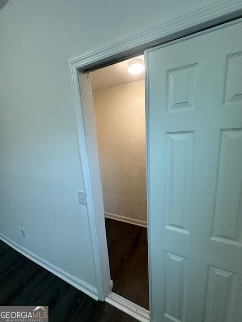 interior space featuring dark wood-type flooring