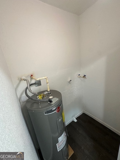 utility room with water heater