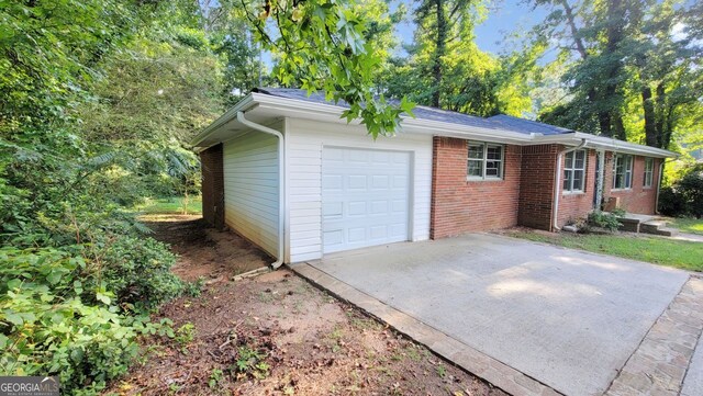 view of garage