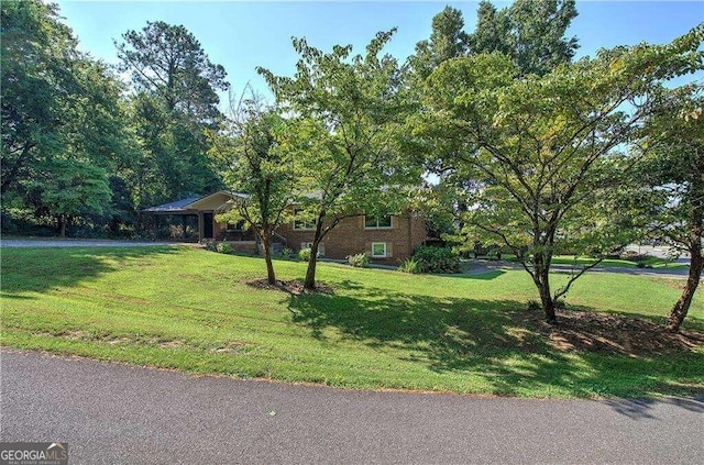 view of front of house with a front yard