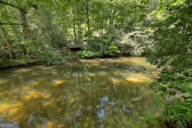 view of yard with a water view