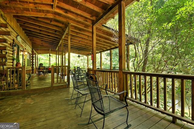 view of wooden terrace