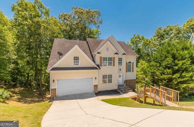 view of front of home with a garage