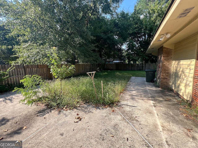 view of yard featuring a patio area