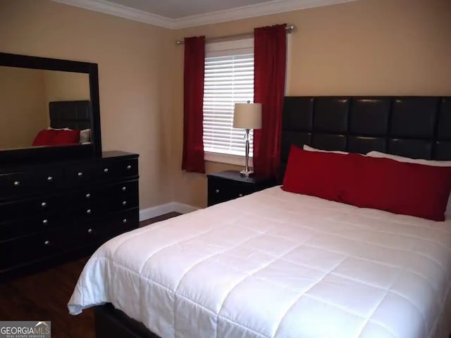 bedroom featuring ornamental molding