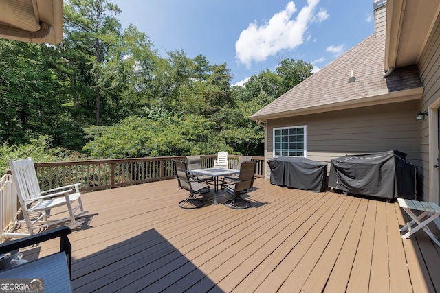 deck featuring area for grilling