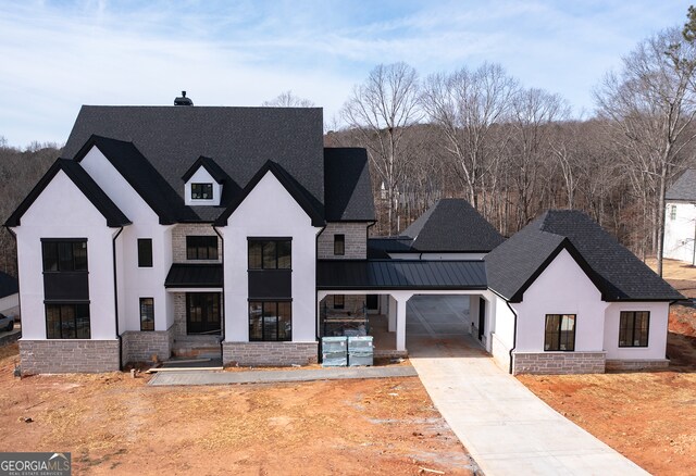 view of modern inspired farmhouse