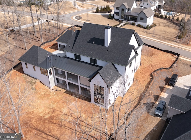 drone / aerial view with a residential view