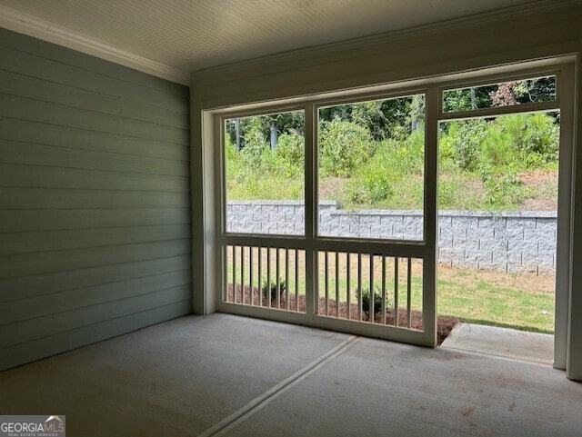 view of unfurnished sunroom