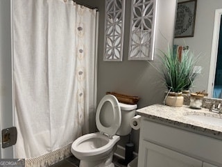 bathroom with vanity and toilet